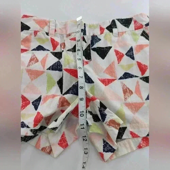 Ann Taylor LOFT 100% Cotton Shorts Triangle Pattern Colorful Shorts Womens Sz 0 - Picture 9 of 10
